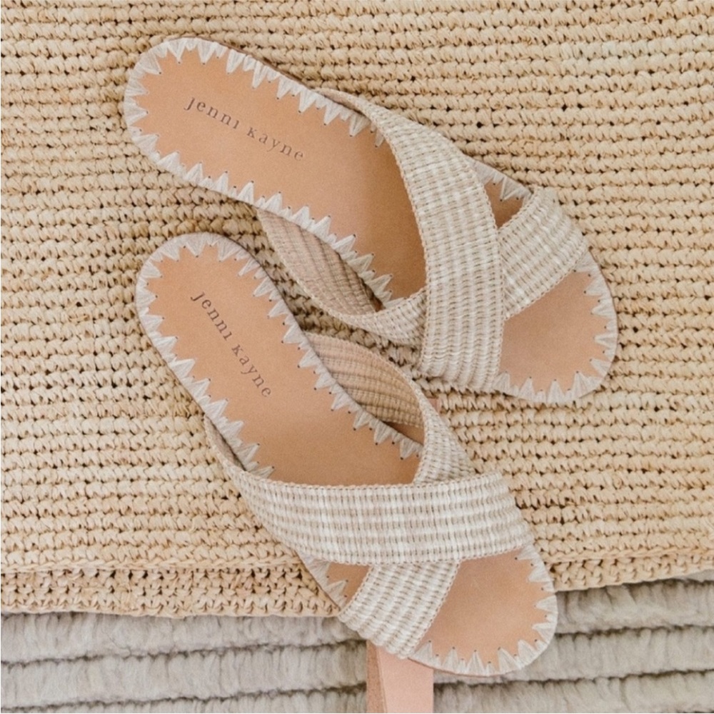 Jenni Kayne women's raffia crossover sandals